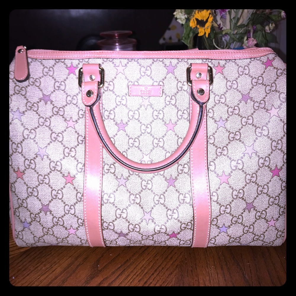 Gucci gg supreme stars canvas joy boston bag